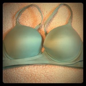 Blue bandage style bra